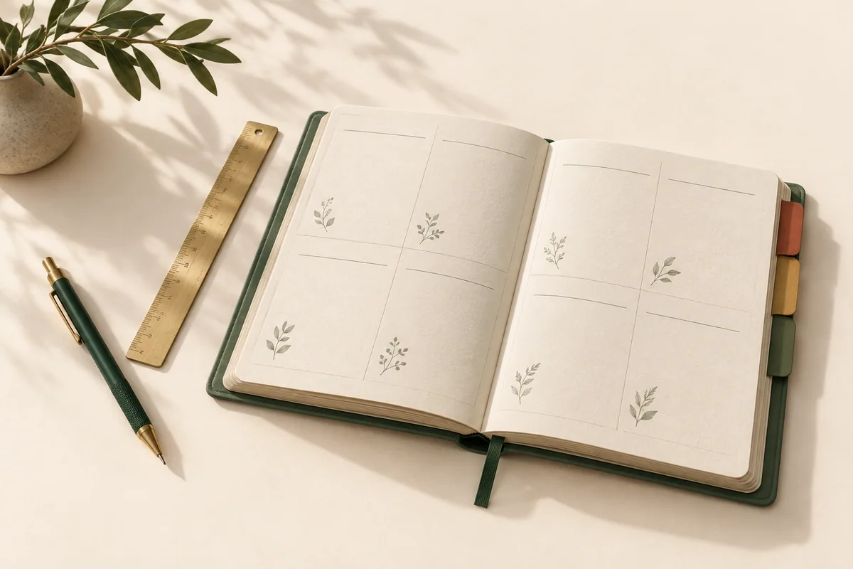 Open planner with dividers for preparing the annual church budget